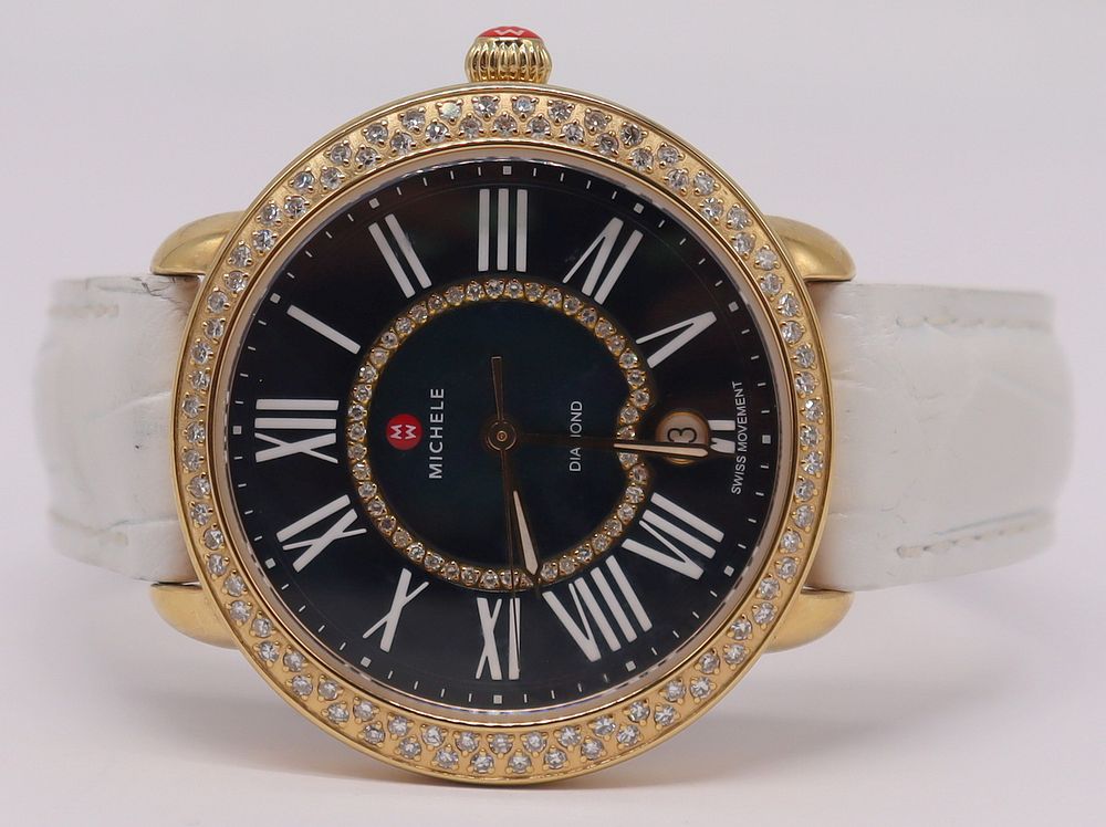 Appraisal: JEWELRY Michele Serein Watch with Diamond Bezel Michele Serein watch