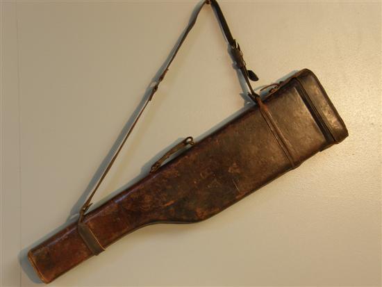 Appraisal: Leather leg of mutton gun case