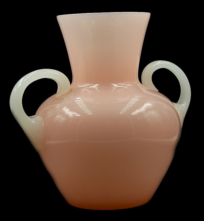 Appraisal: Steuben Rosaline Alabster Vase Steuben Rosaline Alabster Vase Packaging Insurance