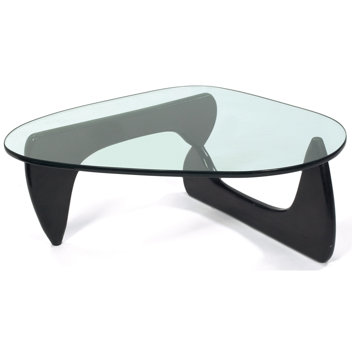 Appraisal: Isamu Noguchi coffee table by Herman Miller s two-piece ebonized