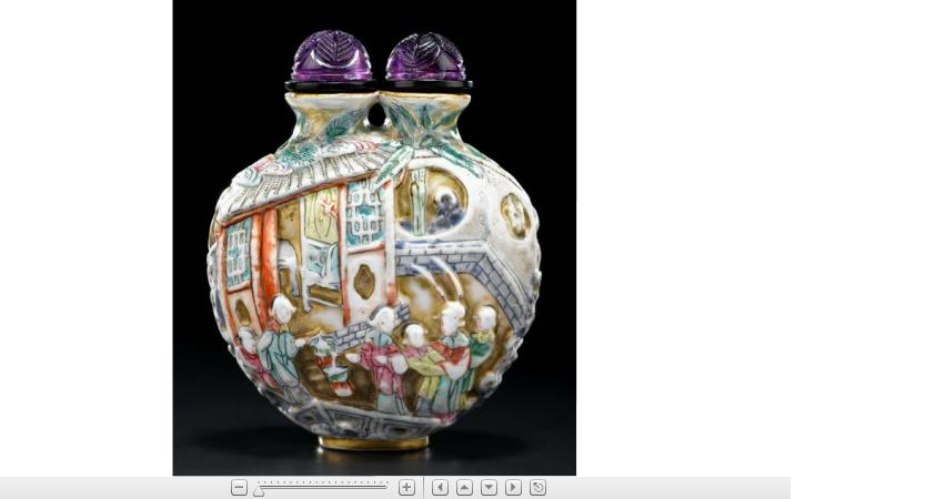 Appraisal: Large Chinese molded porcelain double chamber snuff bottle late th