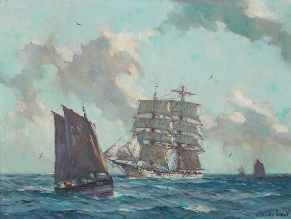 Appraisal: Gordon Hope Grant American - In the North Sea signed