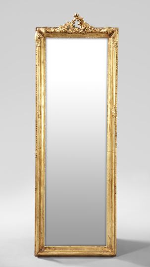 Appraisal: French Carved Giltwood and Plaster Pier Mirror first quarter th