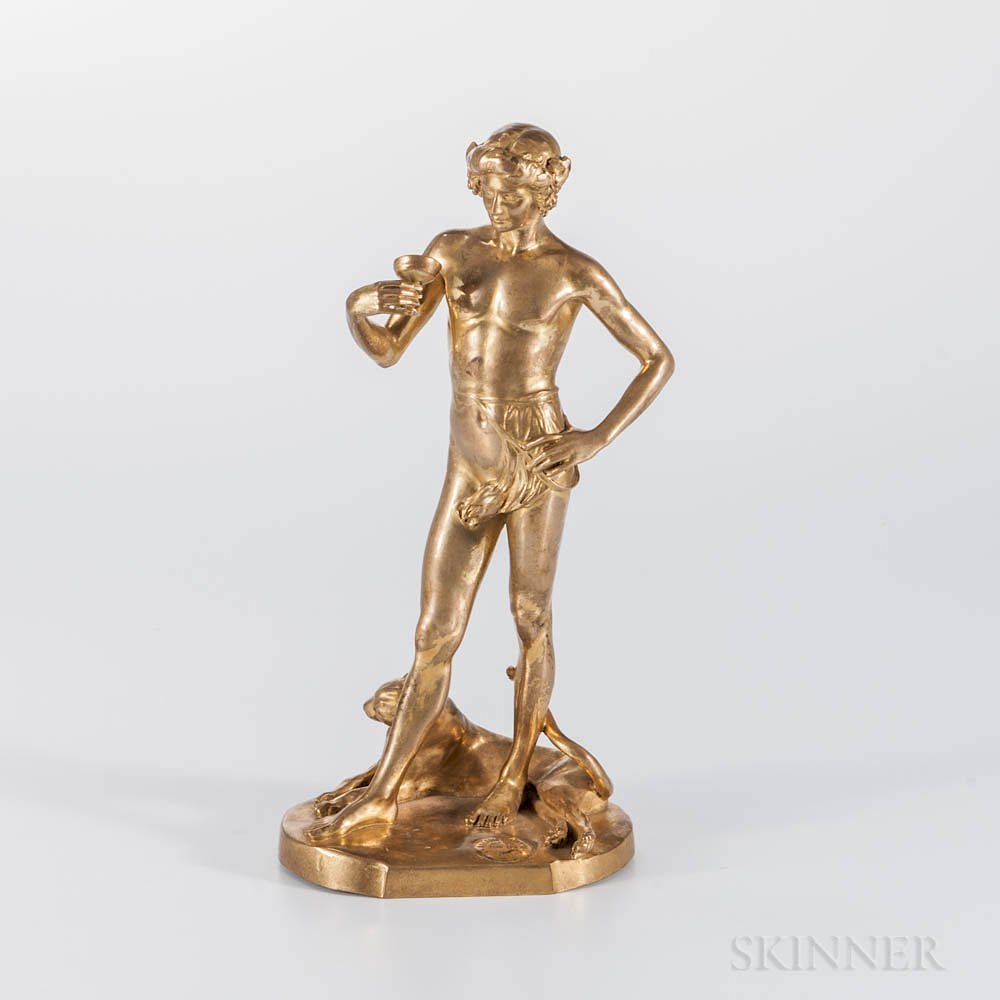 Appraisal: Antonin Carles French - Gilt-bronze Classical Model of a Young