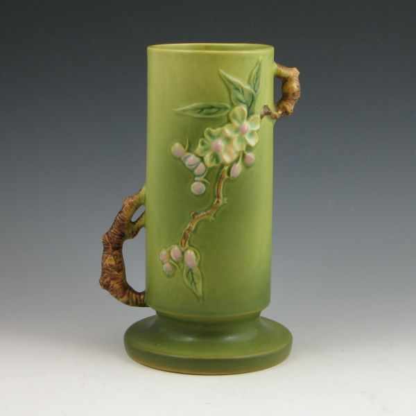 Appraisal: Roseville Apple Blossom vase in green Marked Roseville USA -