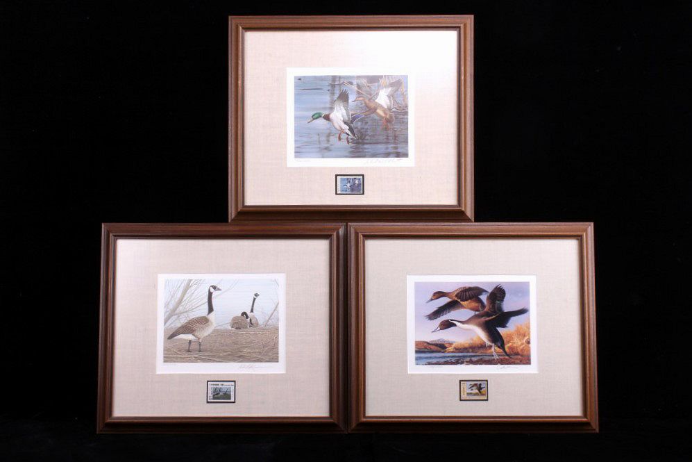 Appraisal: Limited U S Water Birds Framed Prints Stamps For your