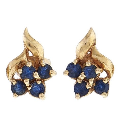 Appraisal: A pair of sapphire ear studs in the form of