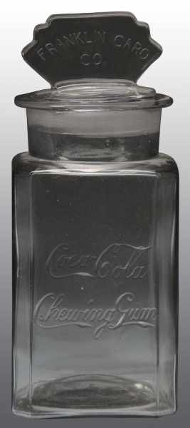 Appraisal: Glass Franklin Caro Co Coca-Cola Chewing Gum Jar Description A