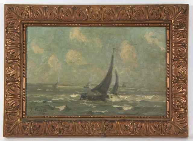 Appraisal: Kurt Peiser ARRSAILING BOATS ON A CHOPPY SEAsigned lower left