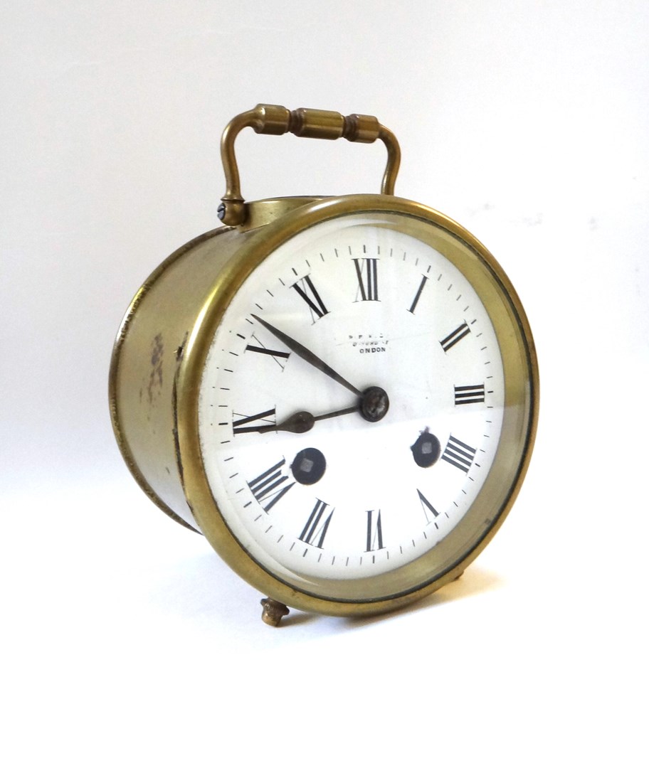 Appraisal: A French brass cased drum carriage clock late th century