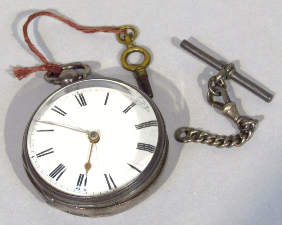 Appraisal: A Victorian silver open faced pocket watch the cm dia