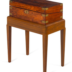 Appraisal: A Regency Brass Mounted Burlwood Lap Desk Circa The Stand