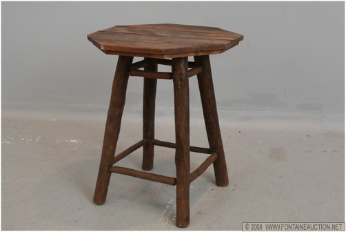 Appraisal: SIGNED OLD HICKORY OCTAGONAL LAMP TABLE W x H x