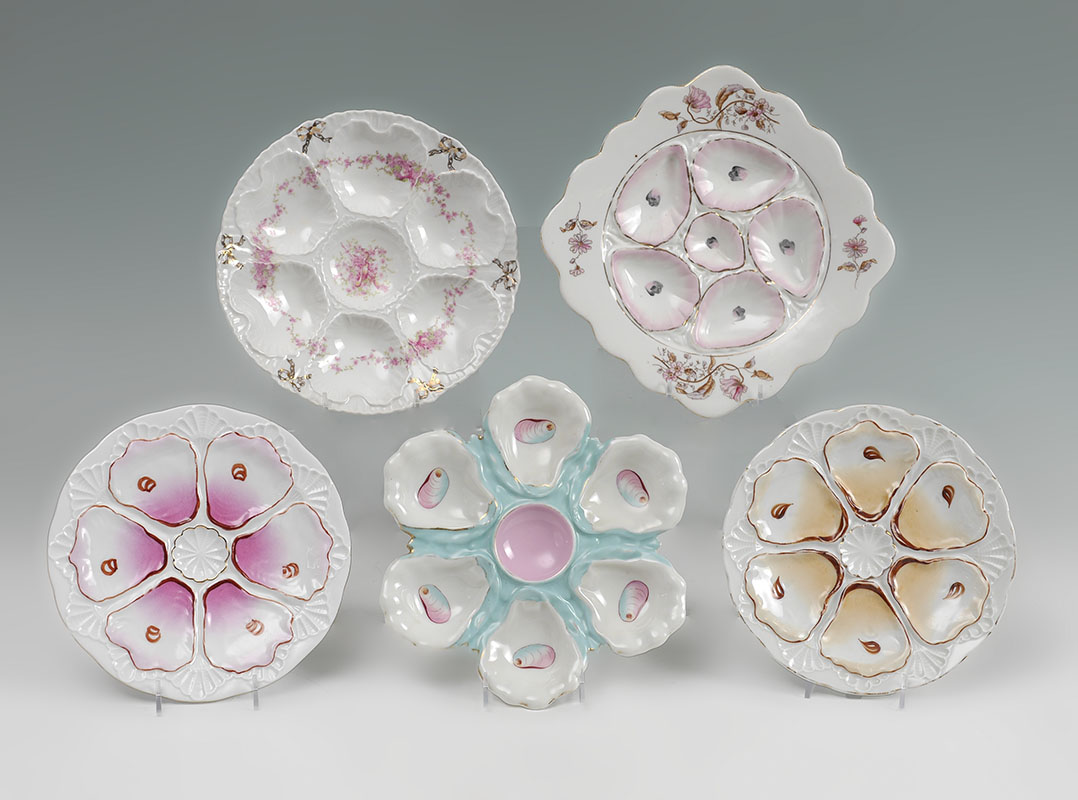 Appraisal: PIECE COLLECTION OF PORCELAIN OYSTER PLATES An assembled collection of