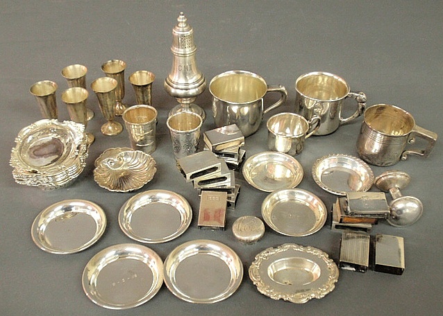 Appraisal: - Group of sterling silver tableware and accessories TI baby