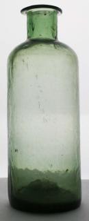 Appraisal: Early Th C Blown Dark Aqua Medicine Bottle With Flared