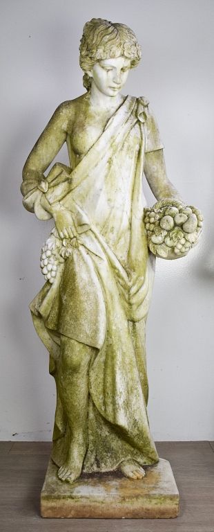 Appraisal: Marble Statue Depicting Springtime Carved marble statue depicting Spring Grecian