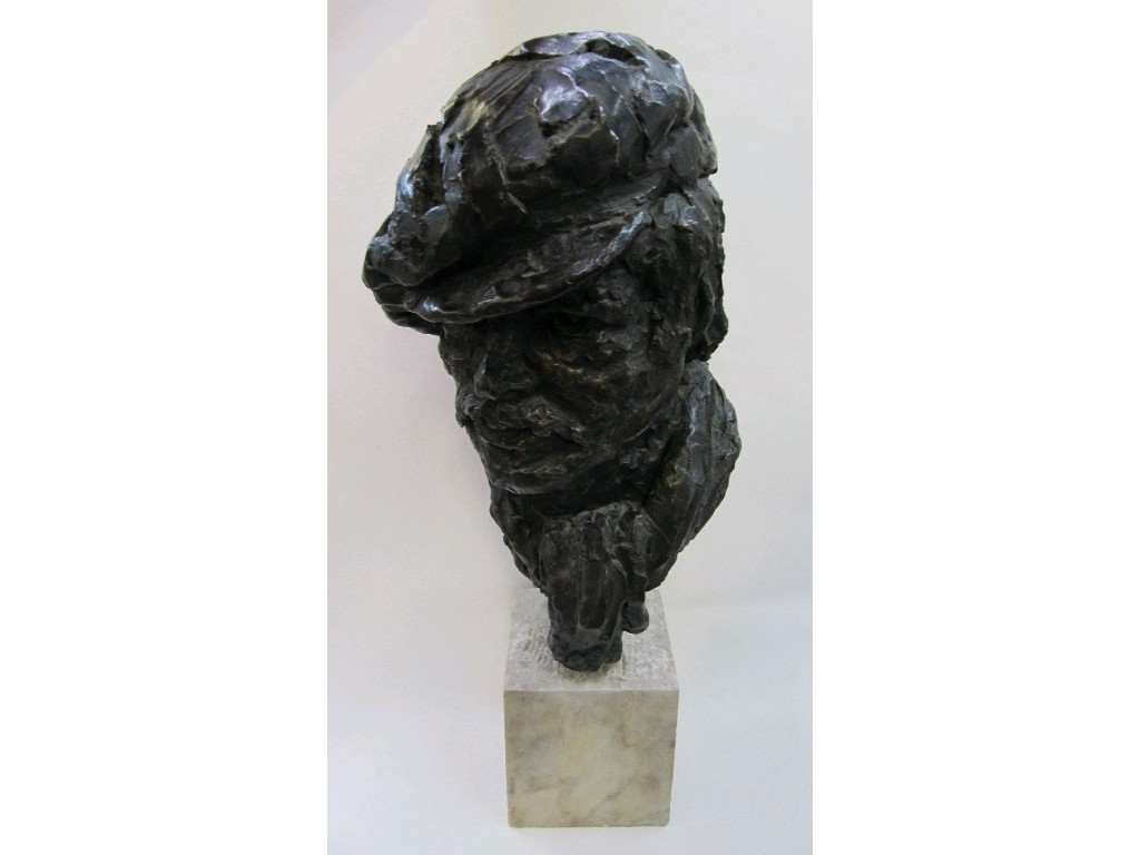 Appraisal: Life size bust of a man in bronze finish fibreglass