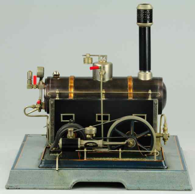 Appraisal: MARKLIN STEAM ENGINE Blue pressed steel platform horizontal boiler features