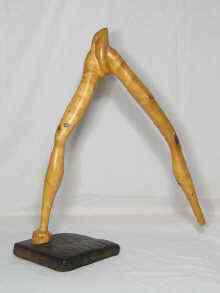 Appraisal: An abstract wood sculpture signed L Sithole attributed to Lucas