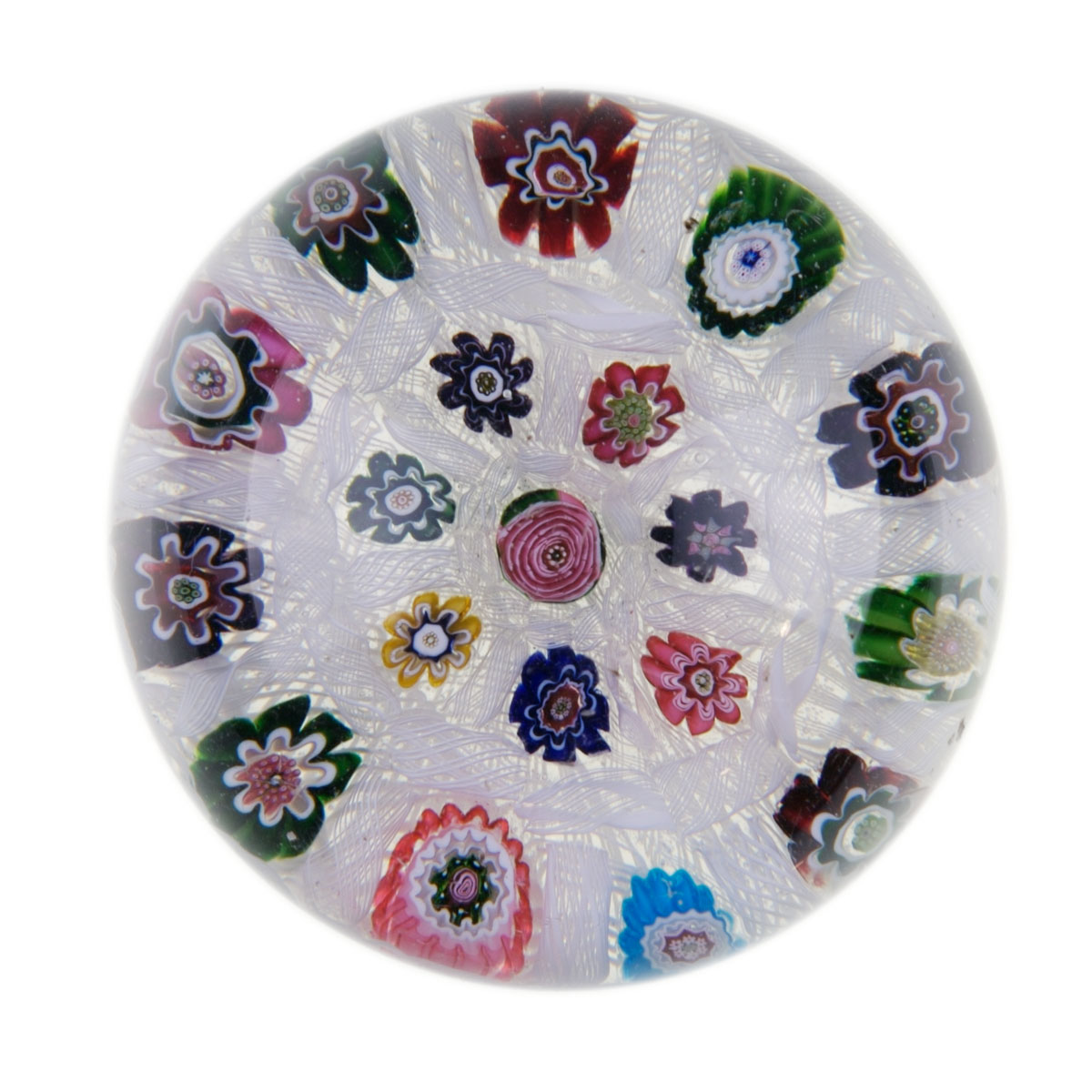 Appraisal: CLICHY CHEQUER MILLEFIORI WEIGHT NINETEENTH CENTURY The clear glass set