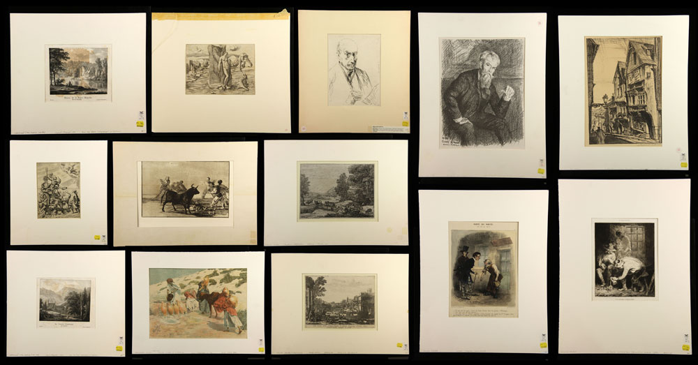 Appraisal: - Early Etchings and Lithographs Lot of thirteen early etchings