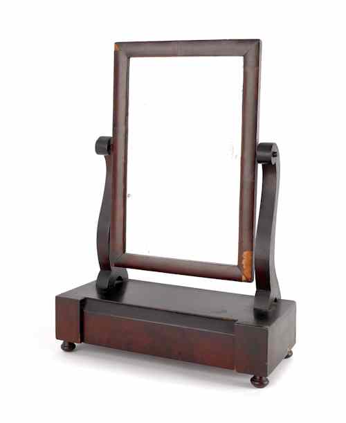 Appraisal: Empire mahogany shaving mirror th c h w