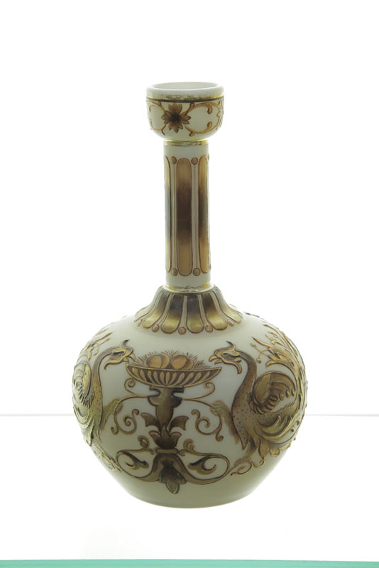 Appraisal: WEBB FOR TIFFANY CAMEO VASE Gold and brown over white