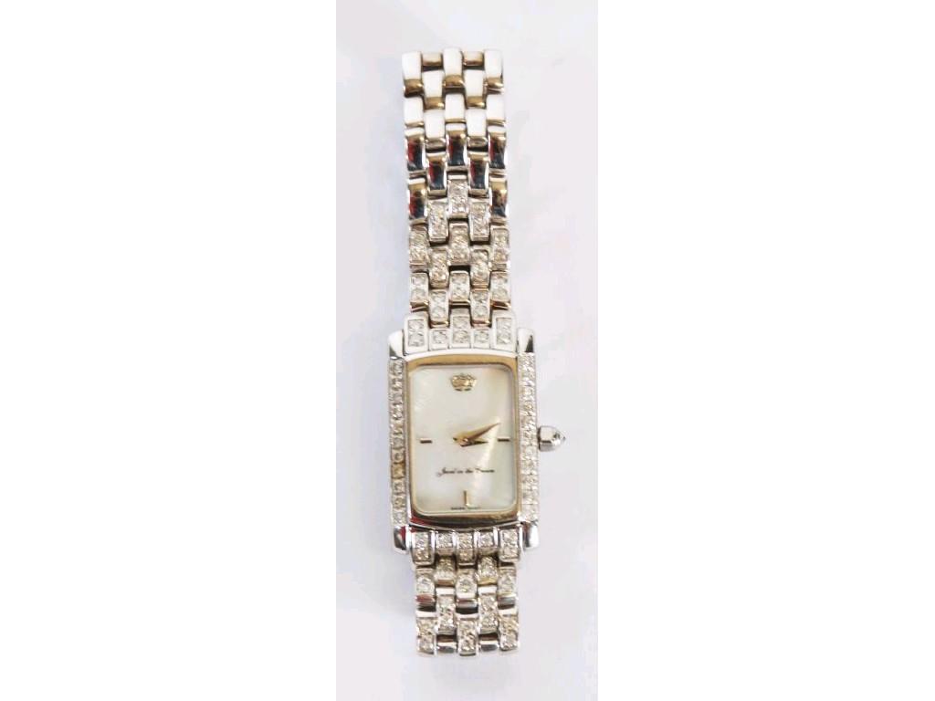 Appraisal: LADY'S 'JEWEL IN THE CROWN' STAINLESS STEEL AND DIAMOND WRIST