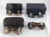 Appraisal: A lot comprising four pairs of lady's sunglasses a Prada