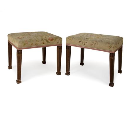 Appraisal: Pair of George III Mahogany Stools Estimate -