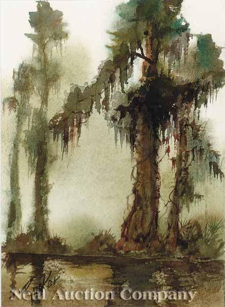 Appraisal: Robert M Rucker American Louisiana - Louisiana Bayou watercolor signed