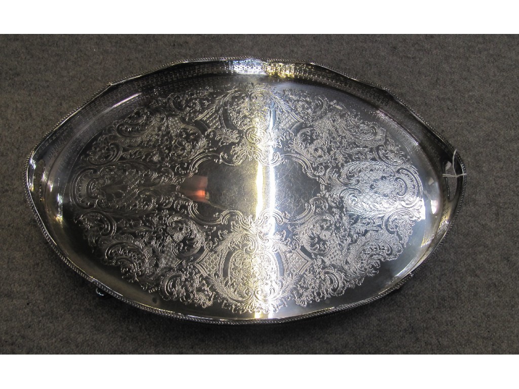 Appraisal: EPNS galleried serving tray