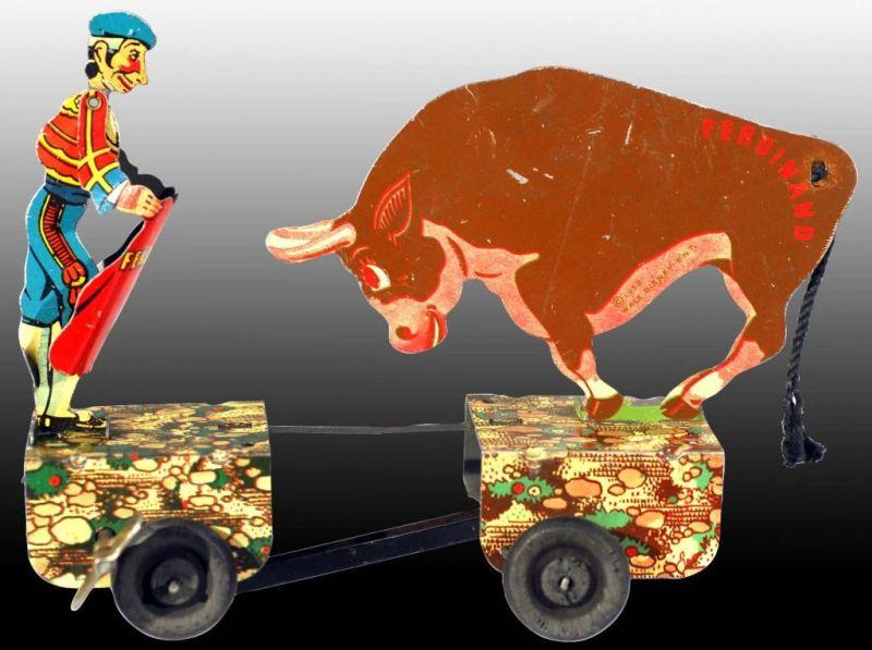 Appraisal: Marx Disney Ferdinand the Bull Matador Toy Description American Tin