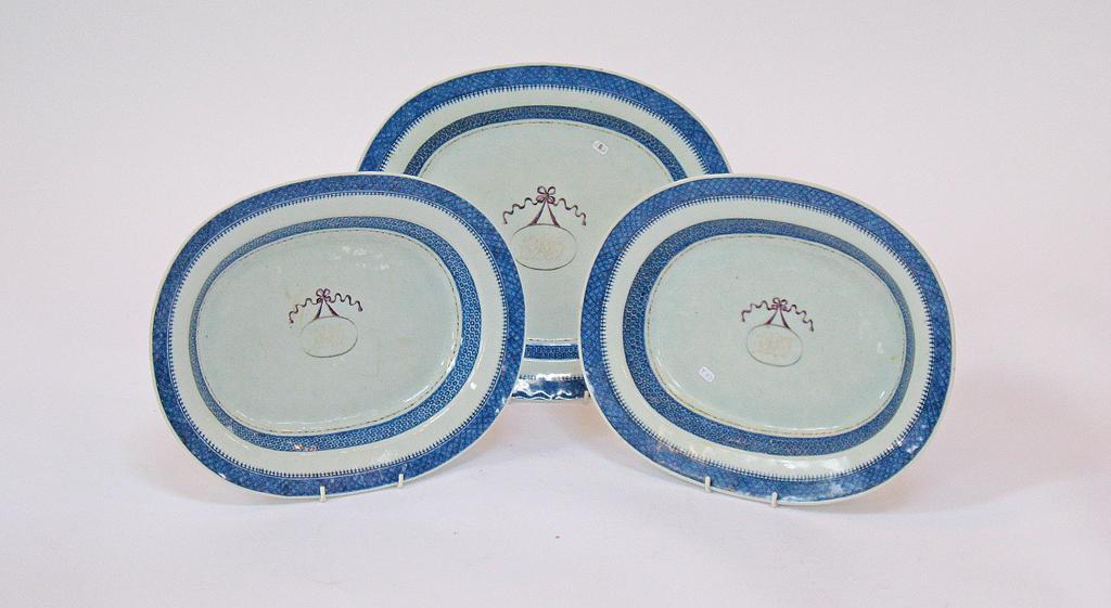 Appraisal: A PAIR OF CHINESE ARMORIAL DISHES of oval form each