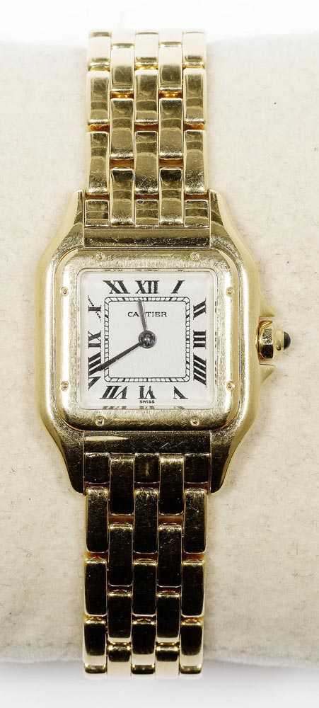 Appraisal: LADY'S WRISTWATCH CARTIER PANTH RE Yellow gold Ref W B