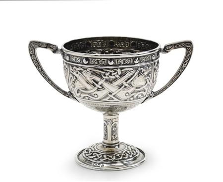 Appraisal: ALEXANDER RITCHIE IONA CELTIC REVIVAL TWIN-HANDLED CUP DATED - silver