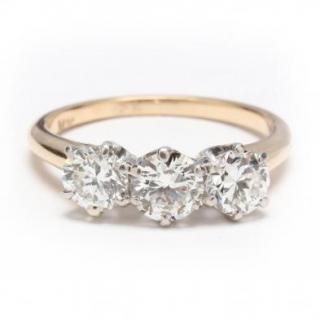 Appraisal: KT Gold Platinum and Three Stone Diamond Ring prong set