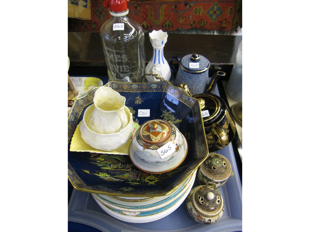 Appraisal: Tray lot of assorted ceramics - Belleek Crown Devon and