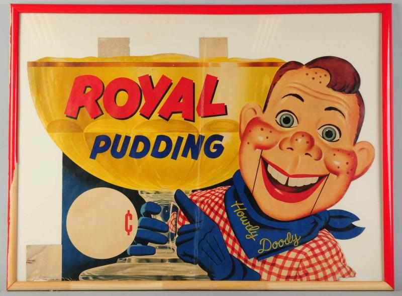 Appraisal: Vintage Howdy Doody Royal Pudding Adv Sign Cardboard Circa s