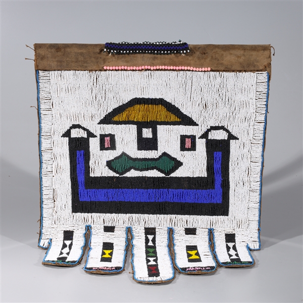 Appraisal: Antique Ndebele Tribe Cache-Sexe leather apron with beaded details overall