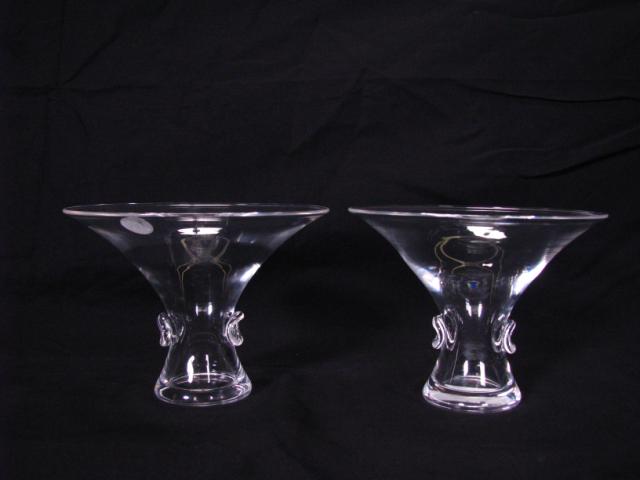 Appraisal: Pair of George Thompson Steuben bouquet vases signed in script