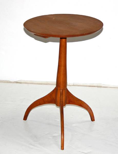 Appraisal: A Shaker style maple candle stand height in diameter in