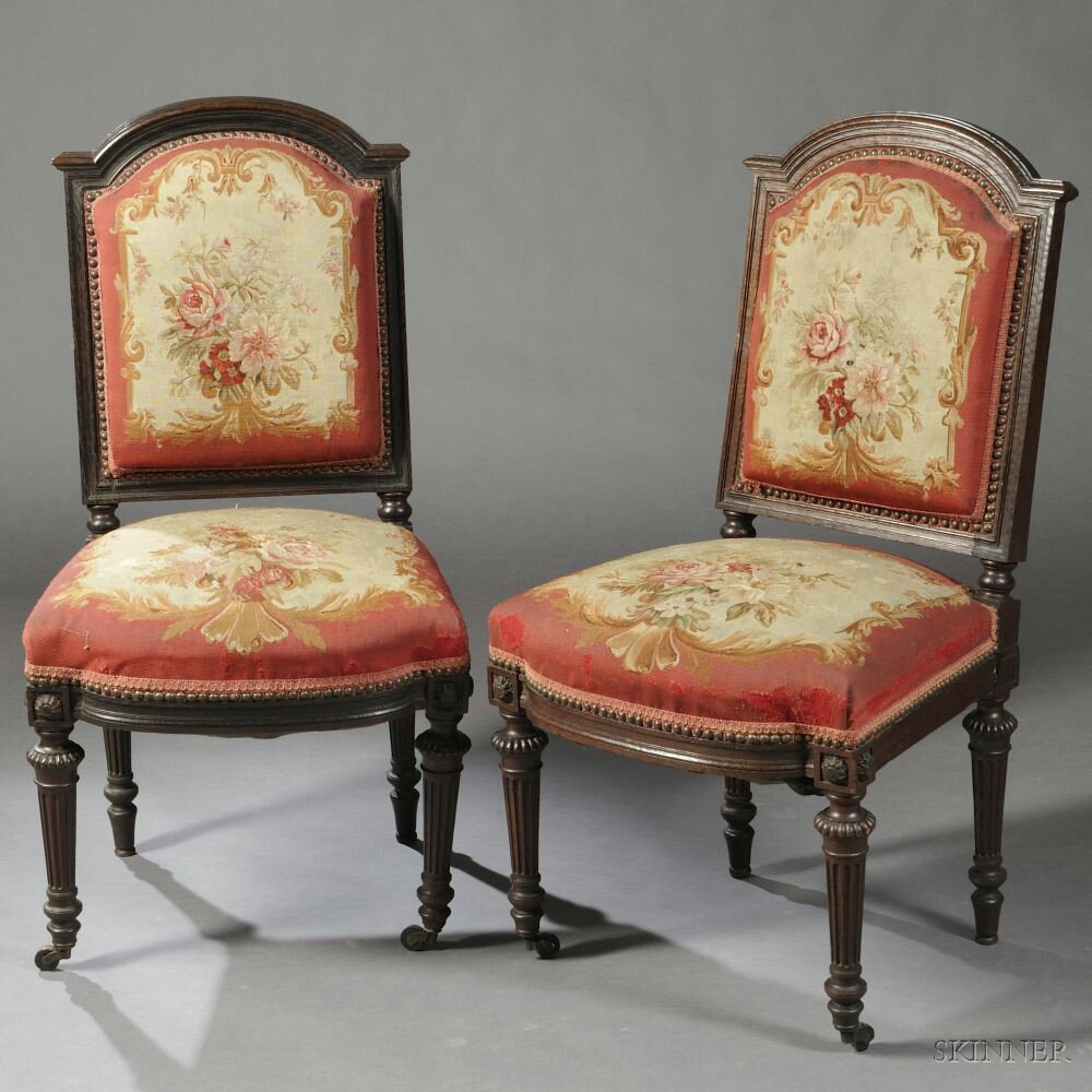 Appraisal: Twelve Napoleon III Chestnut Side Chairs France c each with