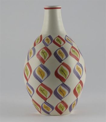 Appraisal: A Poole Pottery Contemporary Carafe vase probably a trial painted