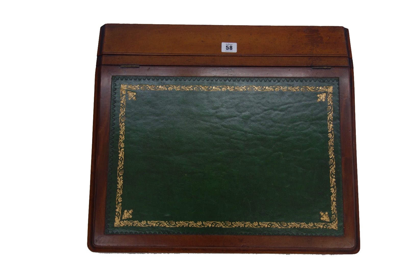 Appraisal: A Victorian mahogany writing slope with gilt tooled inset cm