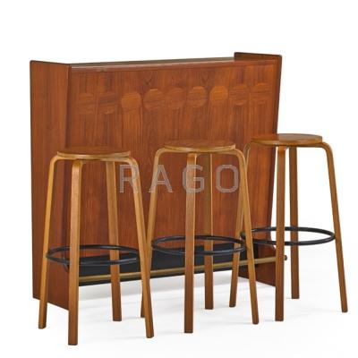 Appraisal: JOHANNES ANDERSEN - Bar and three stools Denmark s Teak