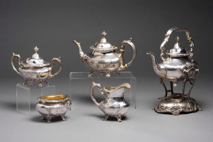 Appraisal: AMERICAN SILVER 'BURGUNDY' PATTERN FIVE PIECE TEA SERVICE REED BARTON