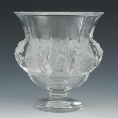 Appraisal: A Lalique Dampierre Glass Pedestal Vase The urn shape vase