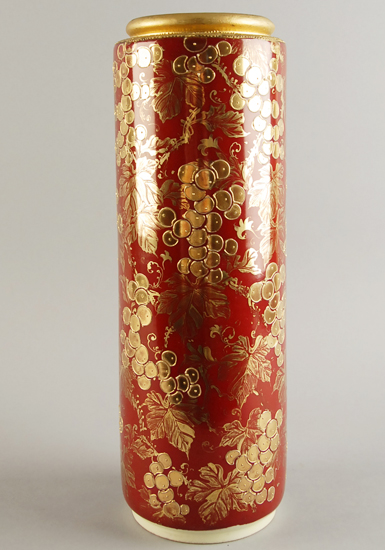 Appraisal: A Handpainted Nippon Vase tall and cylindrical having gilt grapes